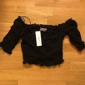 Urban Outfitters Cropped Black Shirt